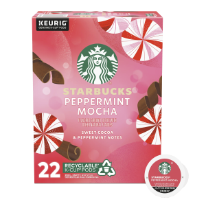 กาแฟ K-Cup Starbucks Peppermint Mocha (22 แคปซูล)